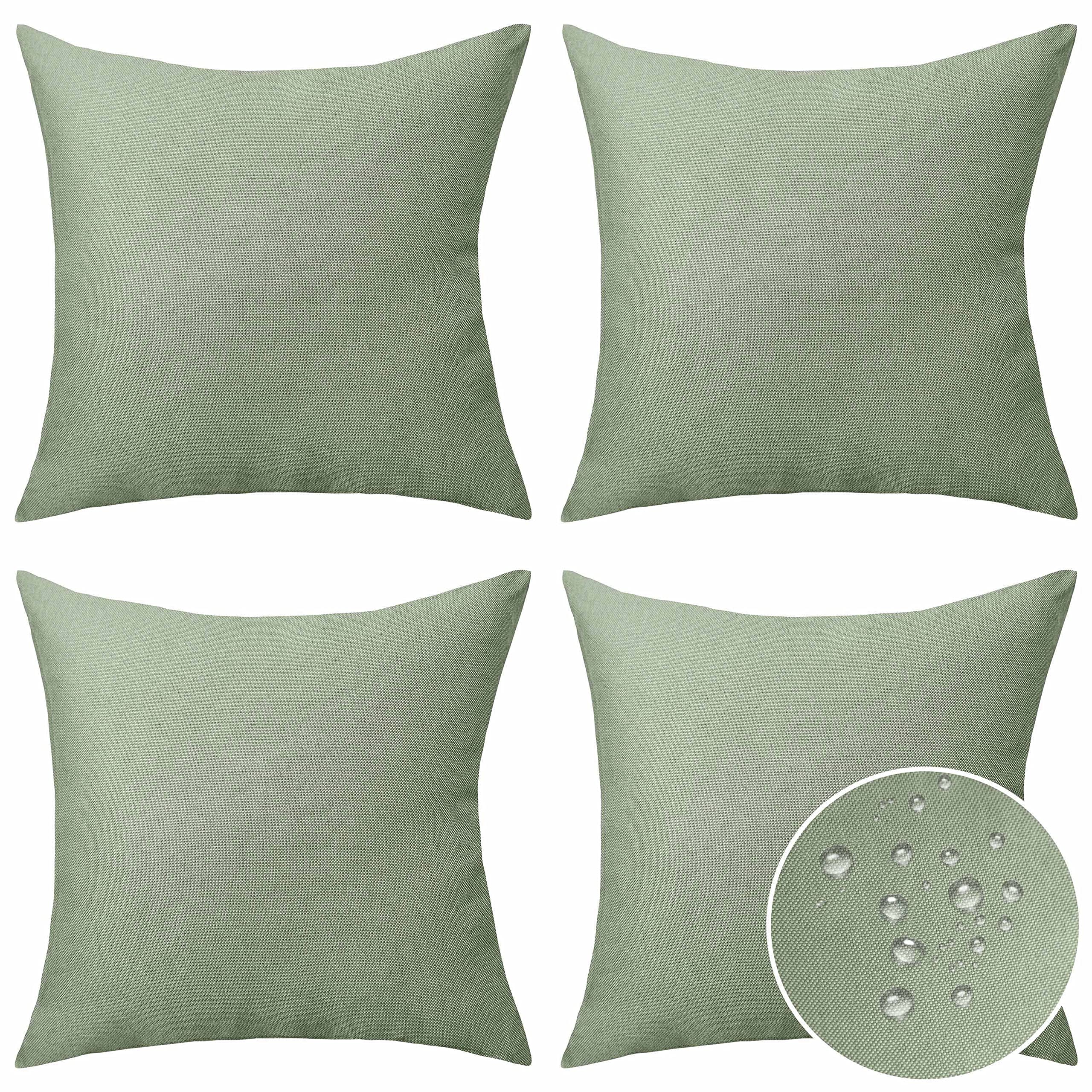 View 1 of Home Brilliant Outdoor Spring Pillows Covers 16 x 16 Waterproof Sage Green Pillow Covers for Patio Garden Bedroom Backyard Decor, 16x16 inch, Sage Green