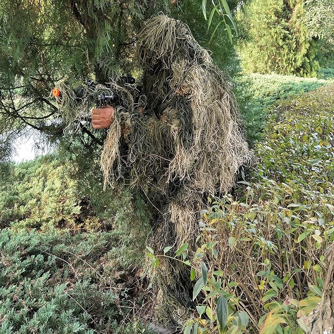 Amazon Com Besthuntiner Ghillie Suit Woodland Camouflage