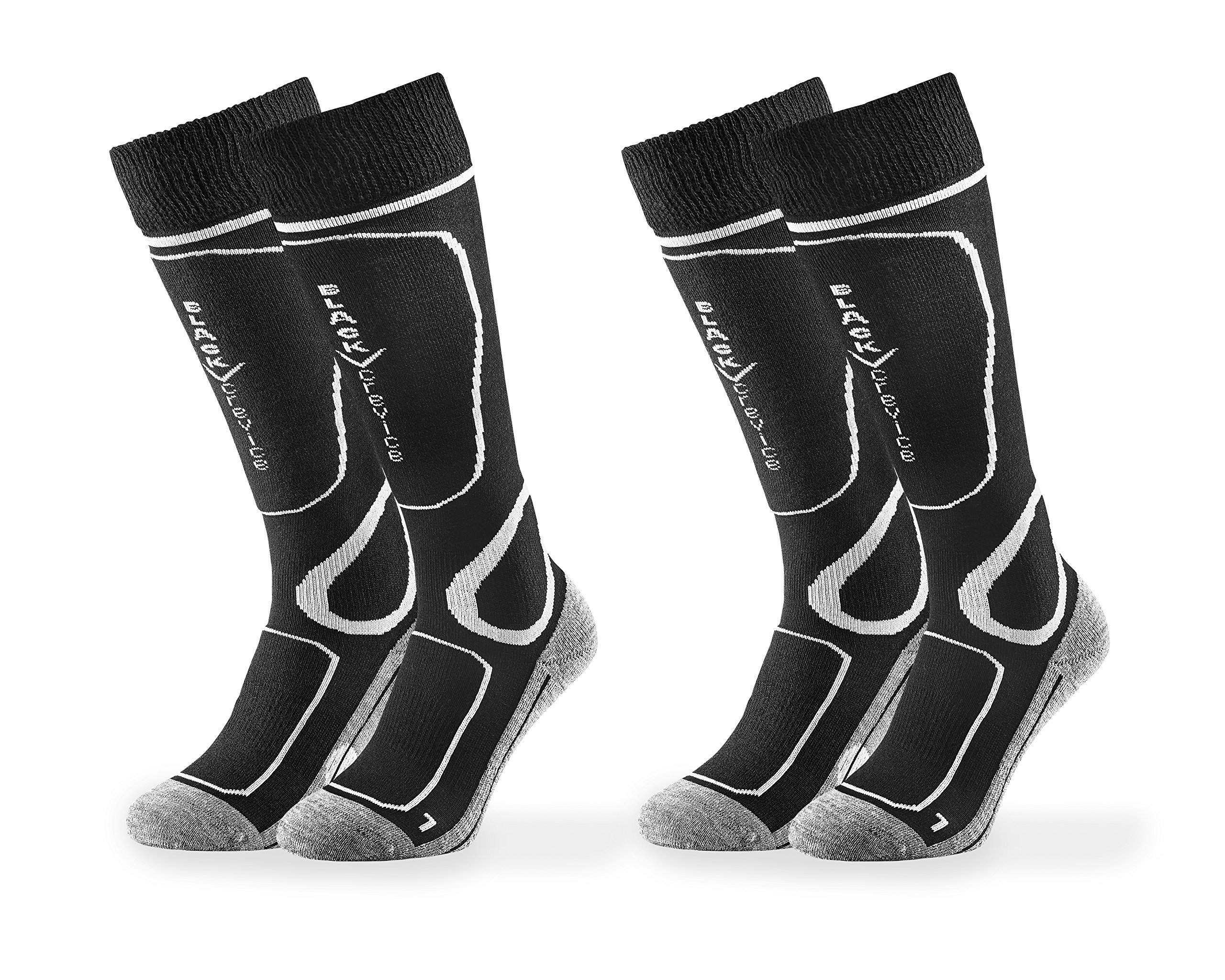 Black Crevice Men's Ski Socks – Black/White 2 Pairs White Size 12-3 EUR 31-34