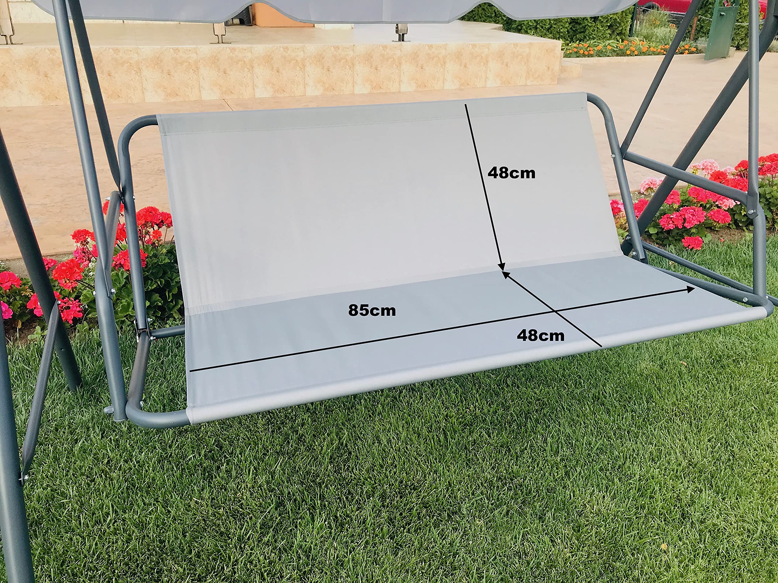 PETELA Replacement Swing Seat Cover Hammock Chair Outdoor Garden Chair Covers Bench Cover (85cm x 48cm x48cm, Grey) โ image 1