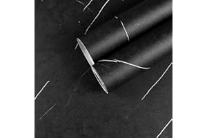CHIHUT Black Marble Contact Paper Matte Marble Peel and Stick Wallpaper Waterproof Kitchen Countertop Contact Paper 30"x118" Removable Vinyl Film Countertop Stick Paper for Bathroom Table Desk Covers