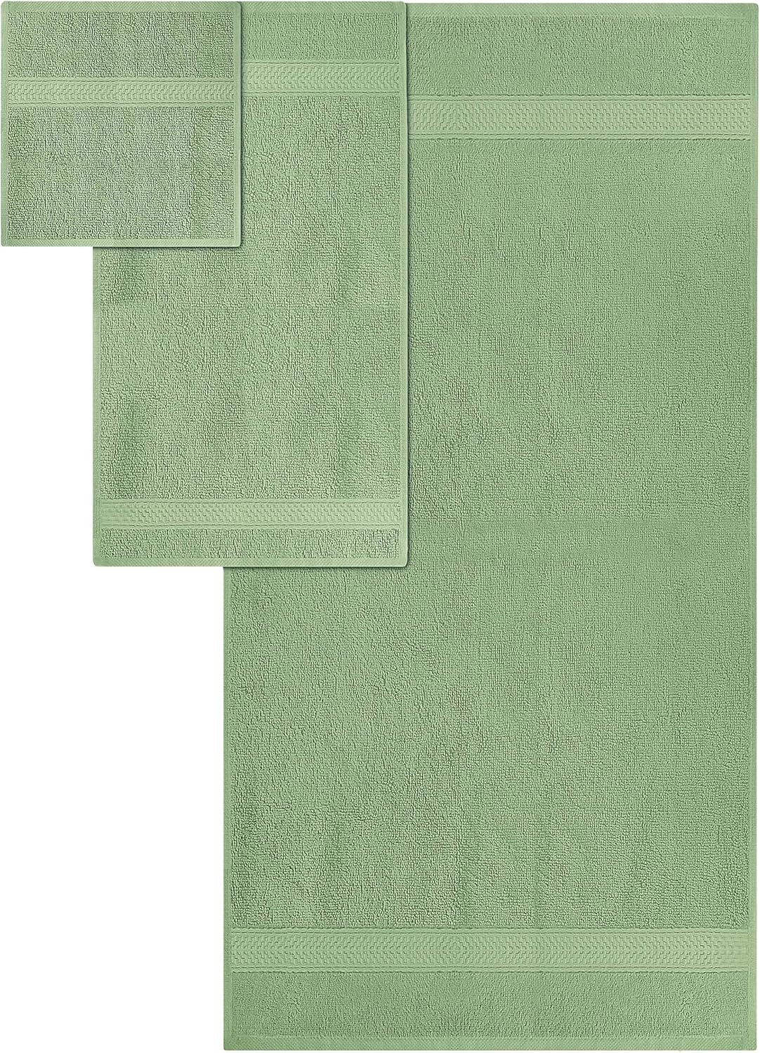 Utopia Towels - Premium Towel Set, Sage Green - 2 Bath Towels, 2 Hand Towels, and 4 Washcloths - 700 GSM Ring Spun Cotton Highly Absorbent Towels for Bathroom, Shower Towel, (8 Pieces): Home & Kitchen