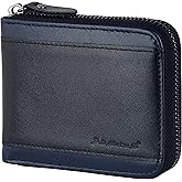 Admetus Mens RFID Blocking Wallets Zipper Leather Wallet for Men Bifold RFID Card Holder