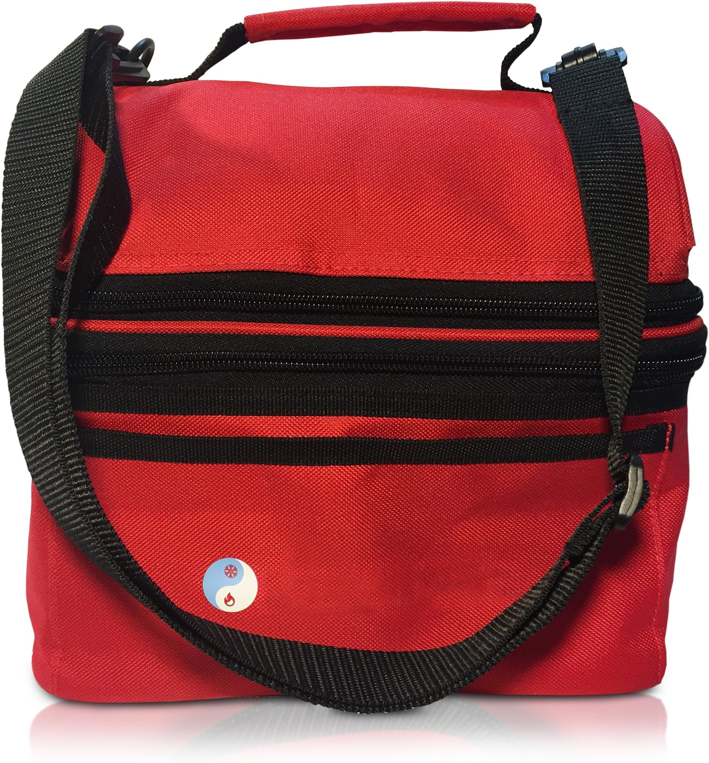 Warm and Tote Insulated"Perfecta Collection" Lunch Bag, Box, Keep food warm, cold For Adults,Travel, School and Work Red