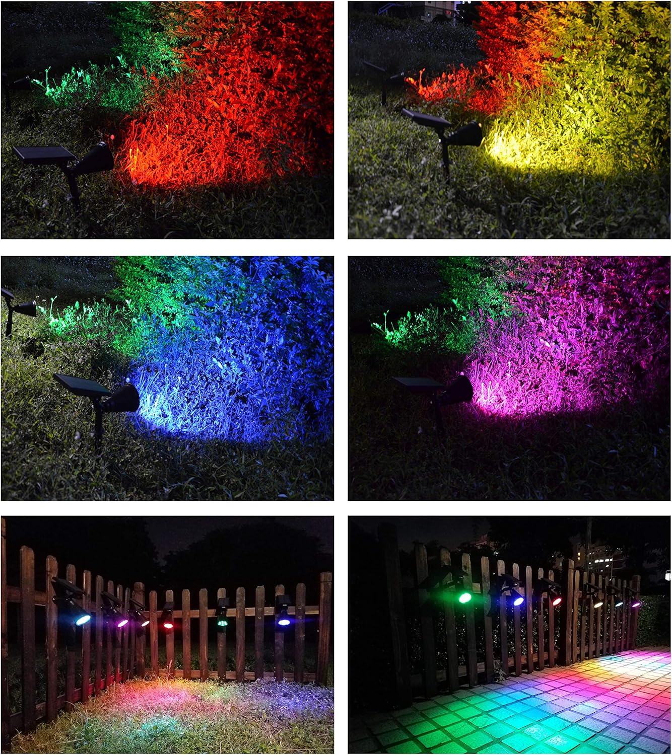 Lapeort Solar Lights Outdoor 2-in-1 Waterproof Solar Spotlights Colored 7 LED Adjustable Garden Wall Lighting Dusk to Dawn for Landscape Trees Yard Pathway Lawn Decor Auto On/Off (2-Pack): Home Improvement