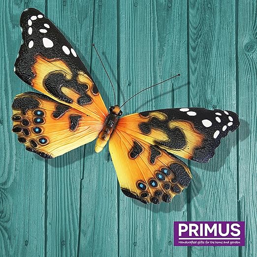 Haven Heritage Farfalla Gigante In Metallo 3d Colore Arancione Amazon It Giardino E Giardinaggio