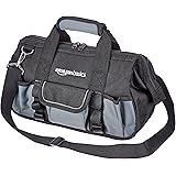 Amazon Basics Durable Wear-Resistant Base, Tool Small Standard Bag with Strap, 12 Inch, Black & Gray