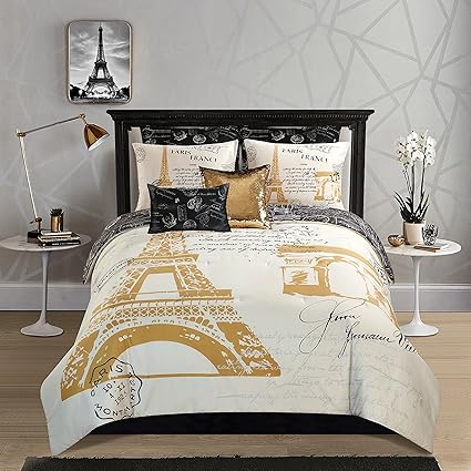 Casa Paris Gold 8 Piece Comforter Set Full Amazon Ca Home
