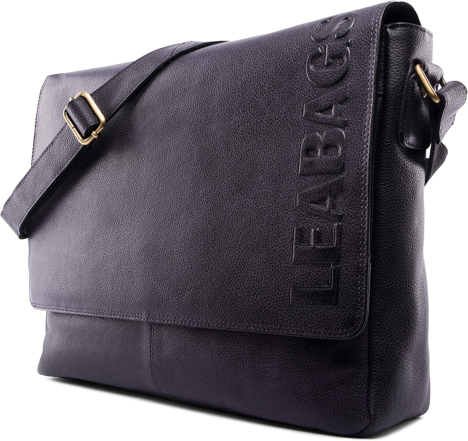 LEABAGS Oxford Genuine Buffalo Leather Messenger Bag in Vintage Style