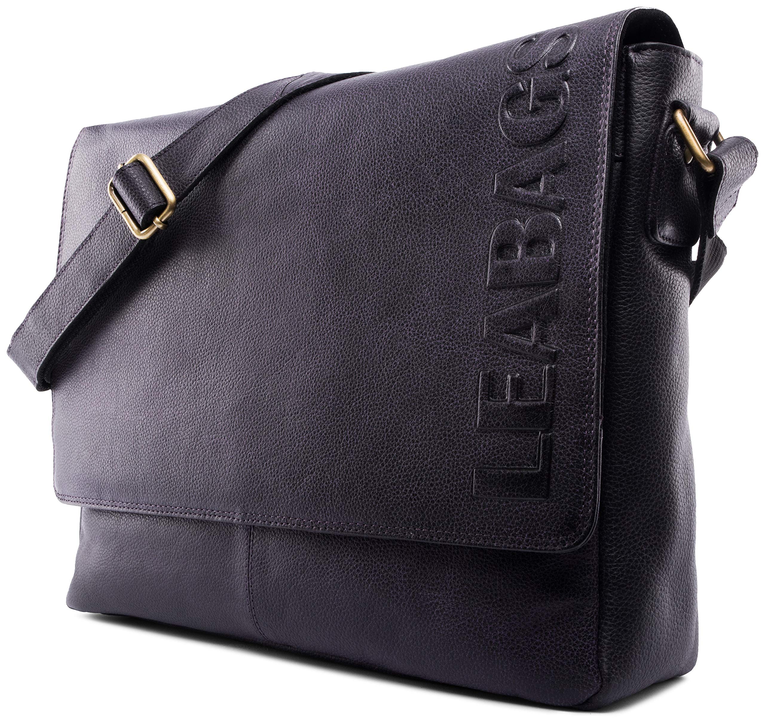 LEABAGS Oxford - Messenger Bag Briefcase Laptop Bag 13 Inch Genuine Leather