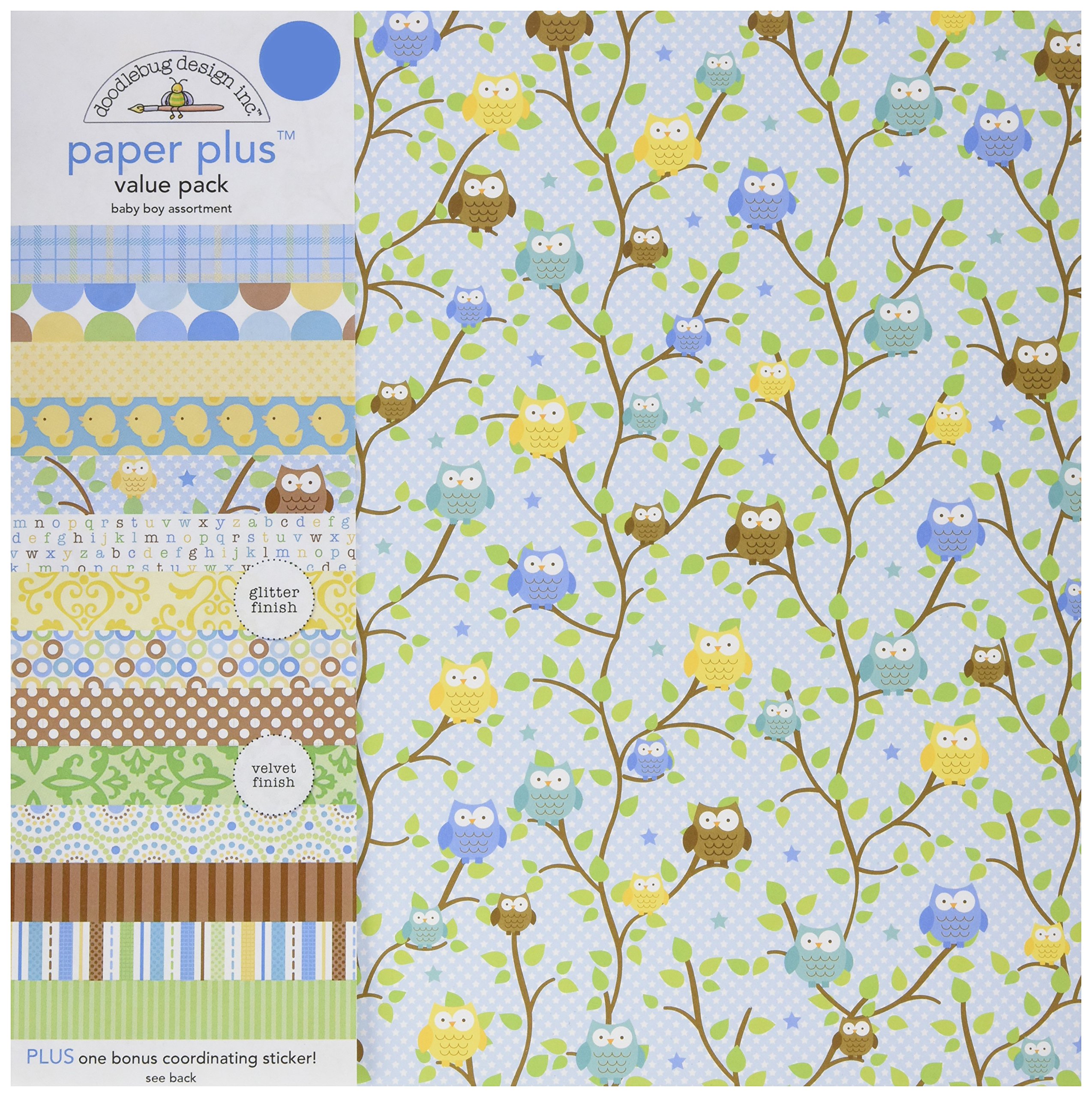 Doodlebug Paper Plus Value Pack 12-inch x 12-inch 1-Baby Boy, Other, Multicoloured