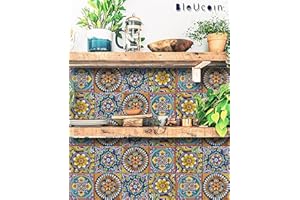 Sicilian Tile Stickers for Kitchen and Bathroom Backsplash, Removable Stair Riser Stickers, Peel & Stick Home Decor (Pack of 