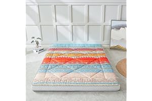 Heimorn Japanese Floor Mattress Futon Mattress, Thicken Sleeping Mattress Foldable & Portable Roll up Camping Mattress, Bohemia Red Twin