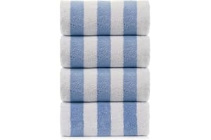 DENIZLI PESTEMAL Turkuoise Turkish Towel Large Turkish Beach Towel, Pool Towel with Cabana Stripe, Premium Cotton(30x60 inches) by Turkuoise Towel (Blue)