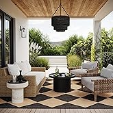 Nuloom Outdoor Performance Collection Sabina Dark Grey/Ivory, 8' x 10', Soft, High Traffic, Stain Resistant, Easy Clean, Dura