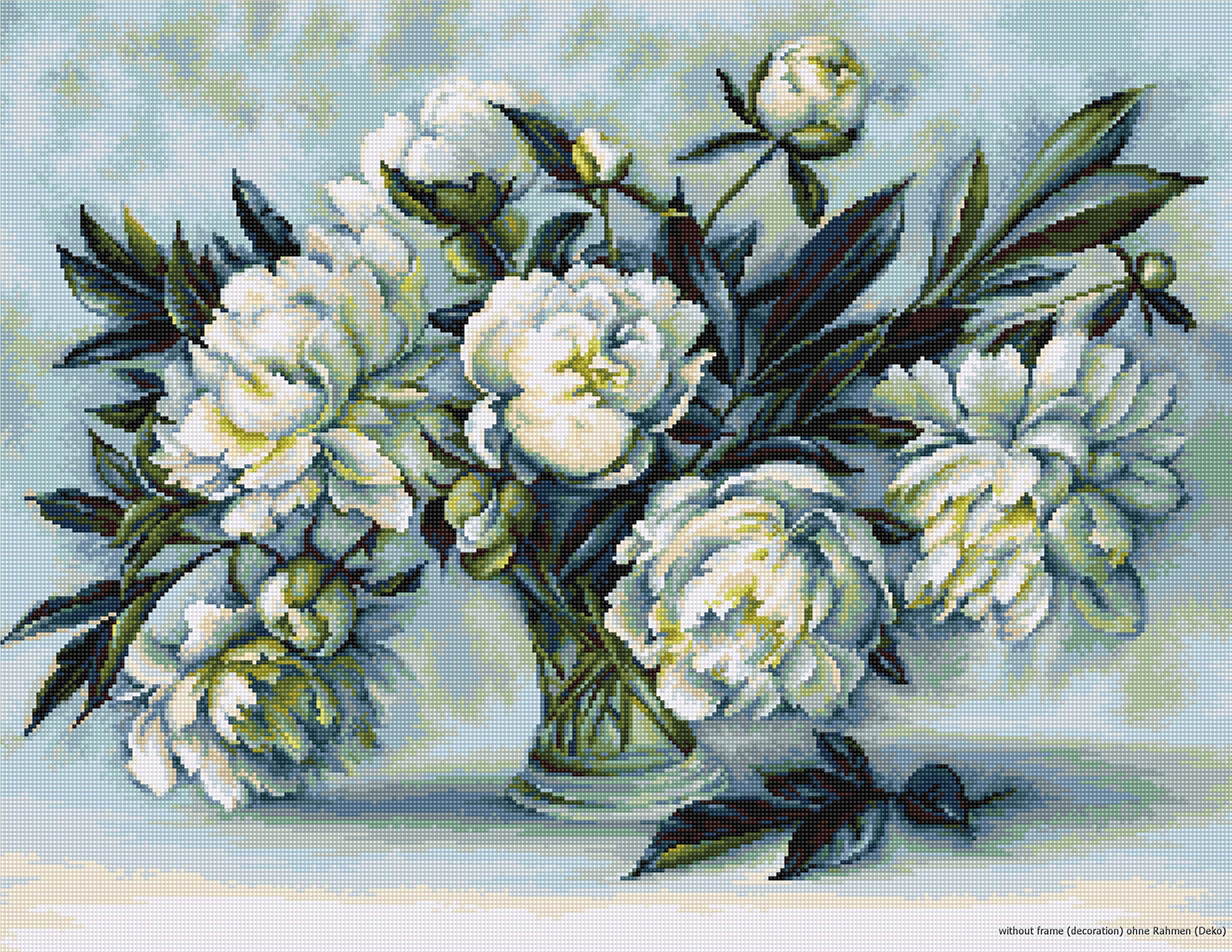 Lucas-S Peonies Counted Cross Stitch Kit