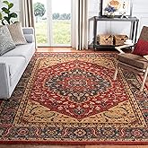 SAFAVIEH Mahal Collection Area Rug - 10' x 14', Navy & Red, Traditional Oriental Design, Non-Shedding & Easy Care, Ideal for 