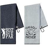 R HORSE 2Pcs Funny Golf Towel Gifts, Microfiber Embroidered Golf Towels for Bags with Clip, Sport Accessories Birthday for Men Women Golfer Fan