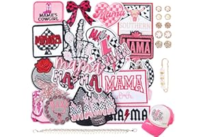Western Patches for Mom's Trucker Hats: Meneng Mother’s Day 32PCS Iron On Patch for Mama Girls Cowgirls - Cute Mother’s Day DIY Craft for Clothing Shirt Jacket Bags Dress