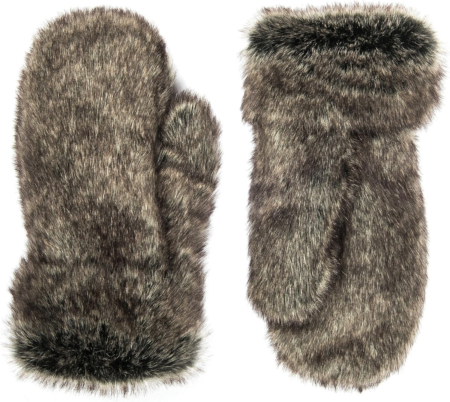 Futrzane Faux Fur Winter Gloves for Women - Rabbit Fur Lined Natural Mittens (Ashen) at  Women’s Clothing store: Cold Weather Gloves