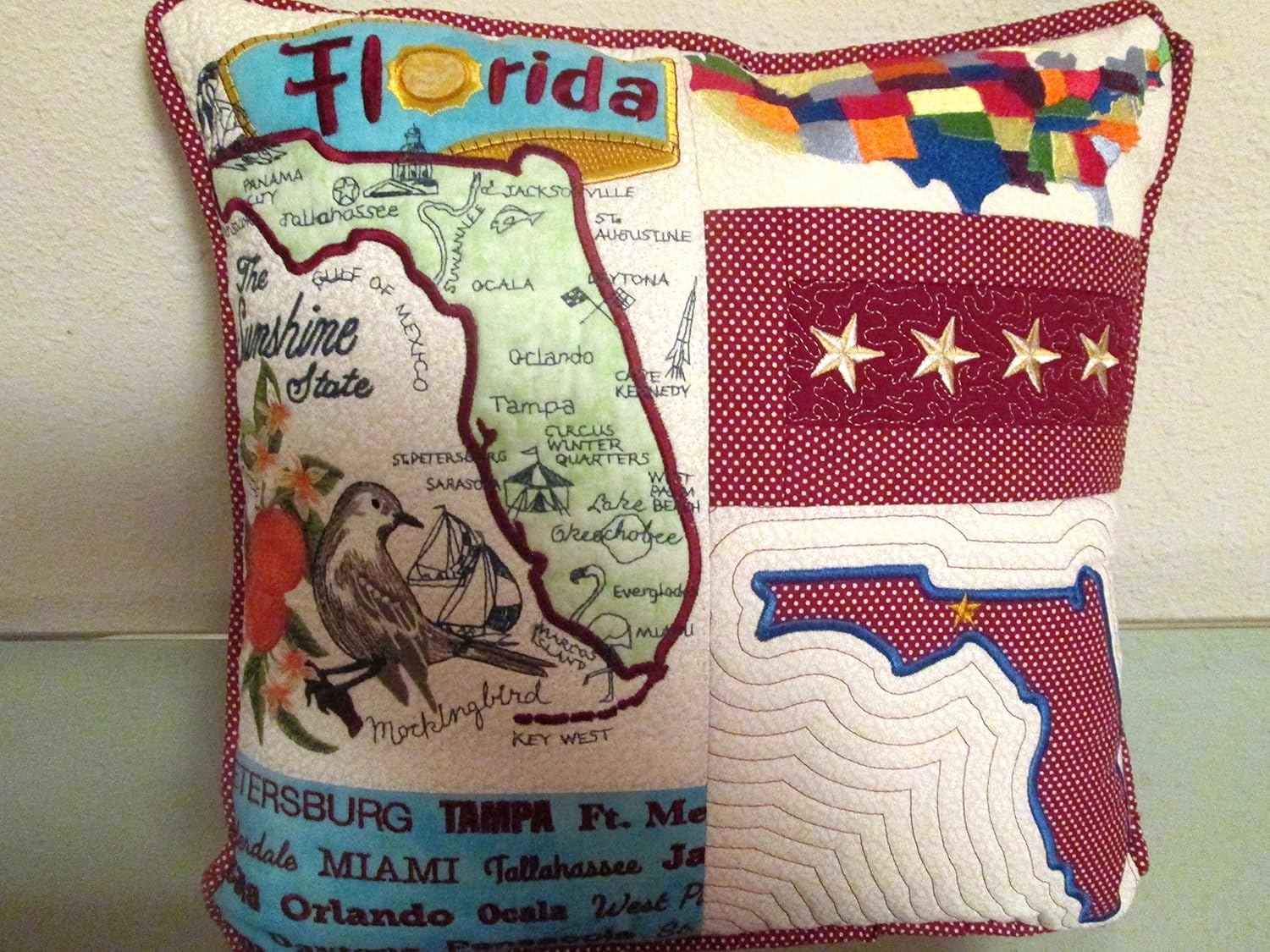 Amazon Com Custom Pillow Your State Embroidered Pillow Handmade