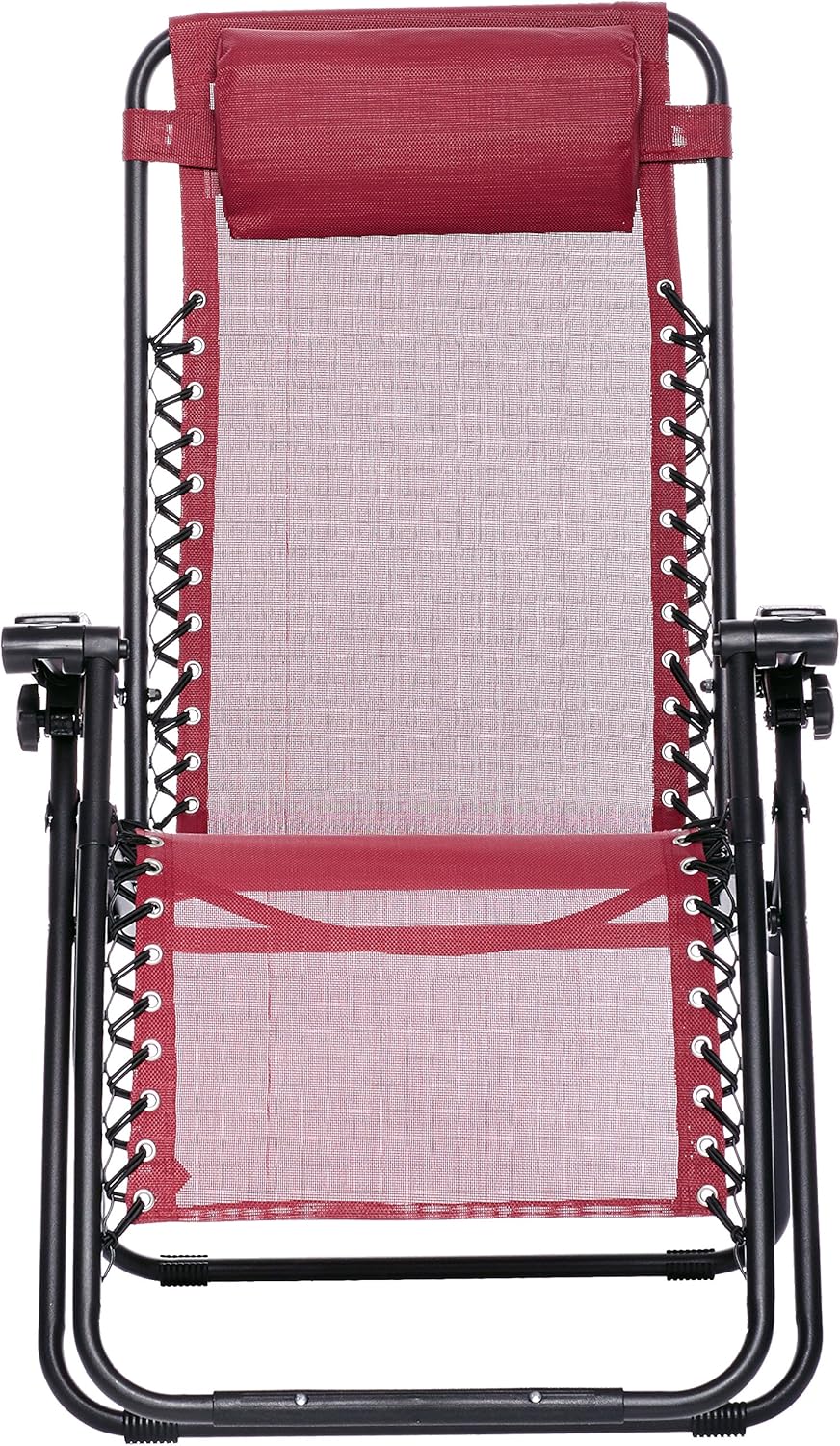  Basics Outdoor Zero Gravity Lounge Folding Chair, Burgundy : Furniture & Decor