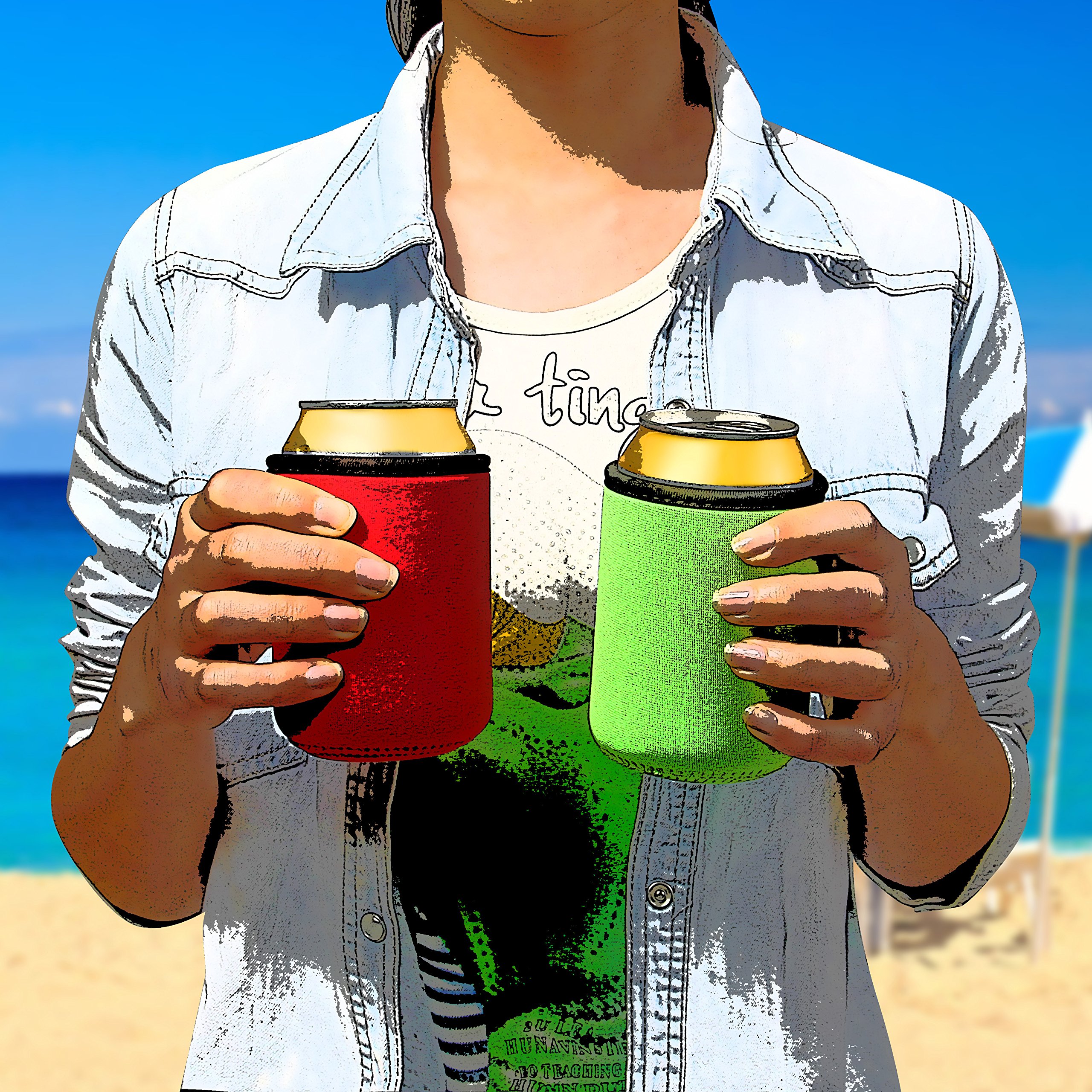 TAGVO Can Sleeves, Insulated Beer Can Sleeve Covers EasyOn Can Cooler