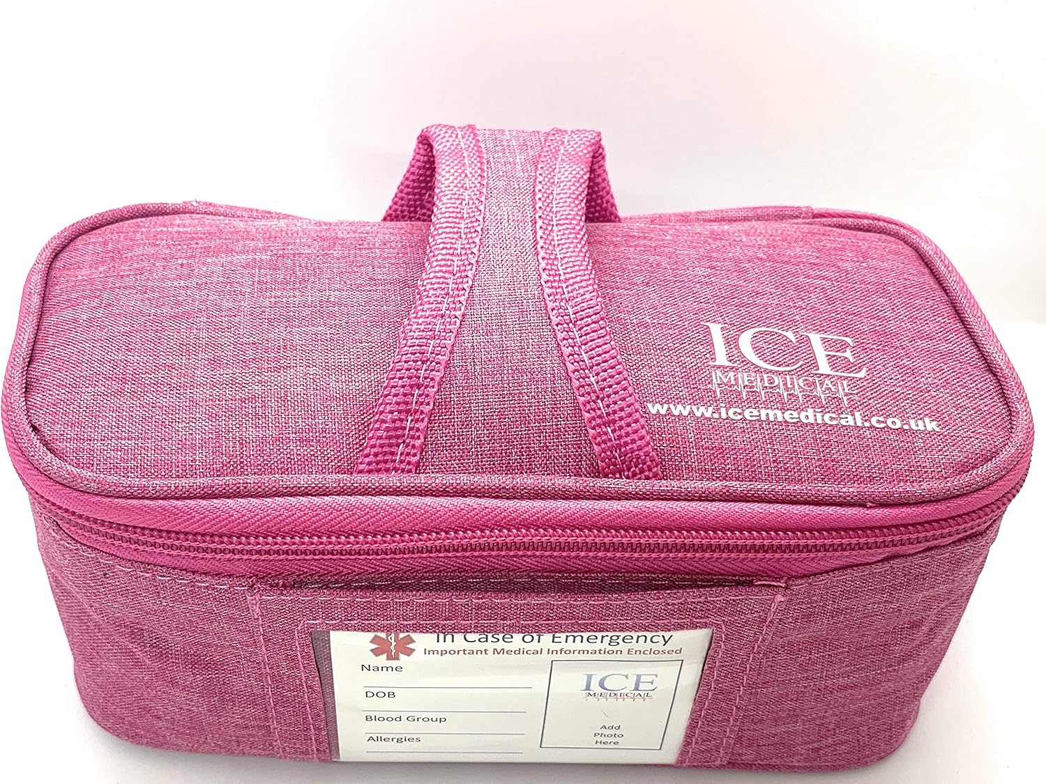 ICE Medical Pink Midi Epipen Syringe Asthma Medication Case/Bag - Allergies, Diabetes, Inhalers, Syringes, Insulin etc - Image 3