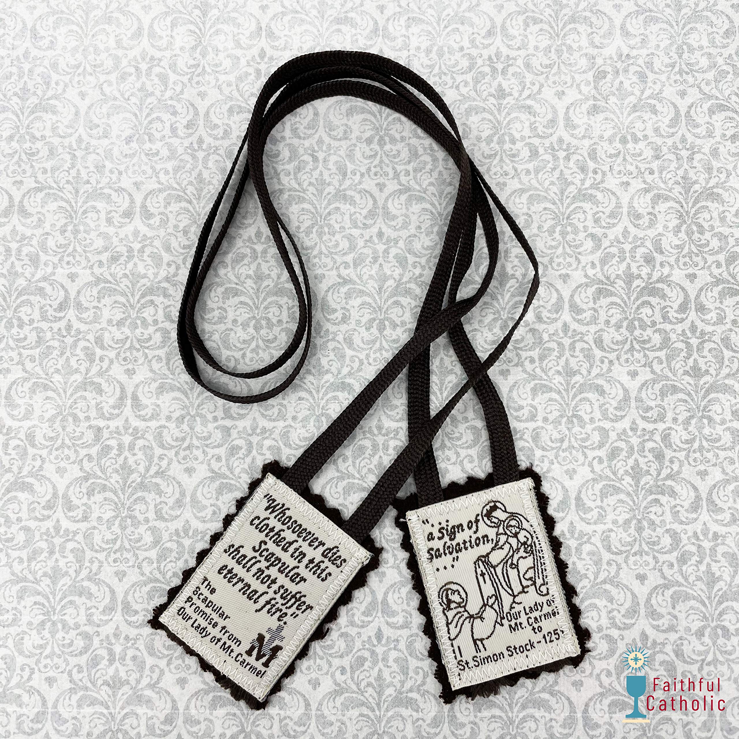 Brown Scapular Mt. Carmel 100% Wool Made in USA Handmade Quality (Single)