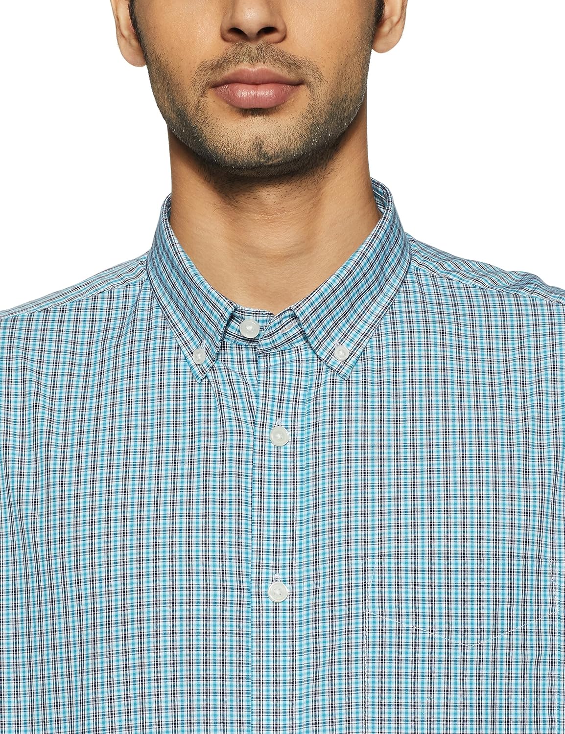 marks & spencer men's checkered regular fit casual shirt