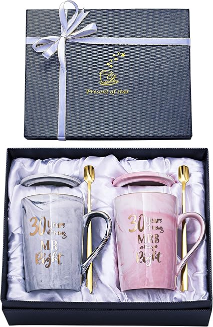 Buy 30th Anniversary Gifts For Couple 30th Wedding Anniversary Gifts 30 Year Parents Anniversary Gift Gifts For 30th Anniversary For Husband Wife Happy Couples For Men And Women 14oz Coffee Mug Sets Online
