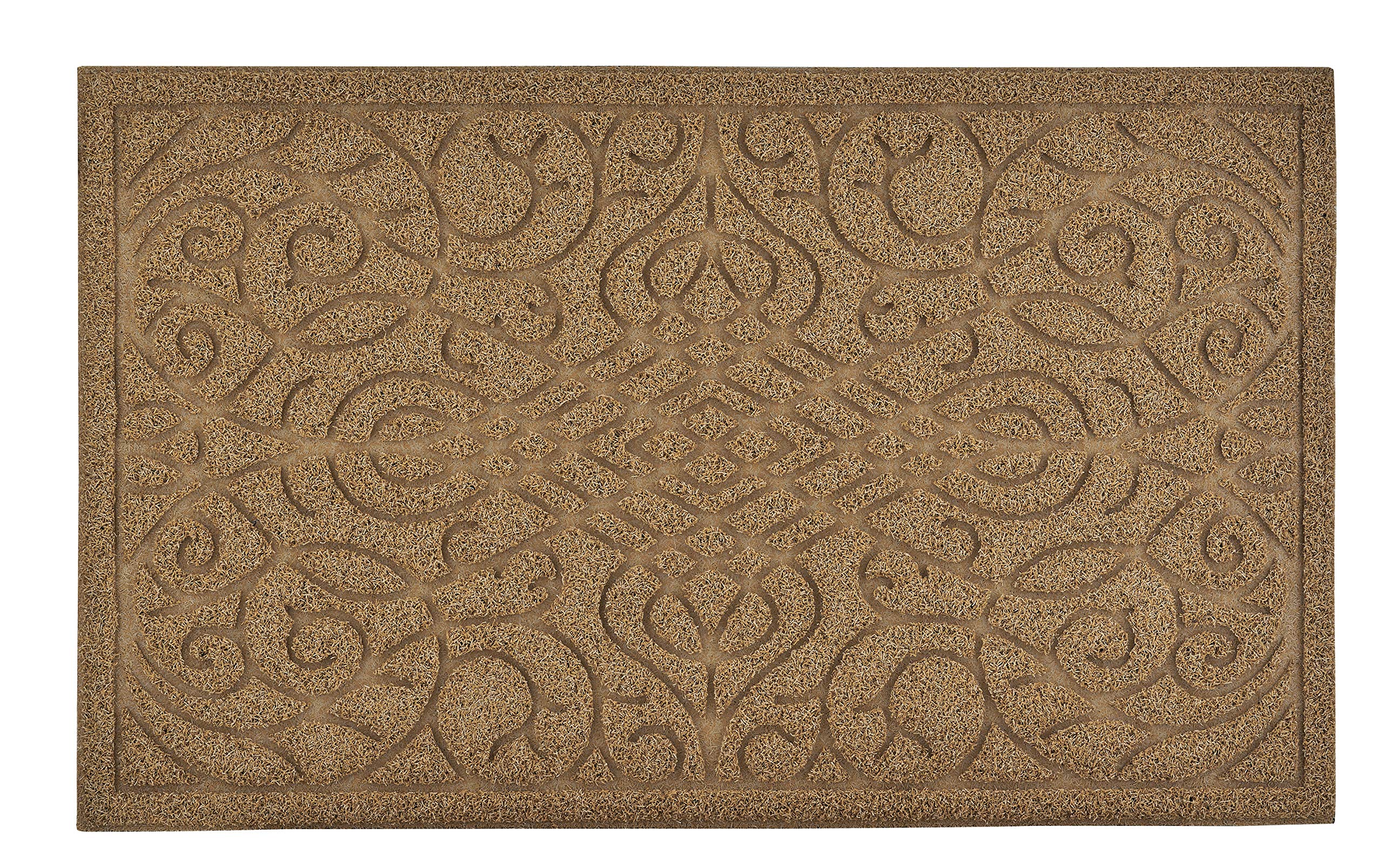 Superio Non-Slip Welcome Doormat for Entry, Indoor Outdoor, Heavy Duty, Waterproof, Easy Clean, Low-Profile Mats for Entry, Garage, Patio, High Traffic Areas, Natural Victorian Gate Coir - 18"x30"