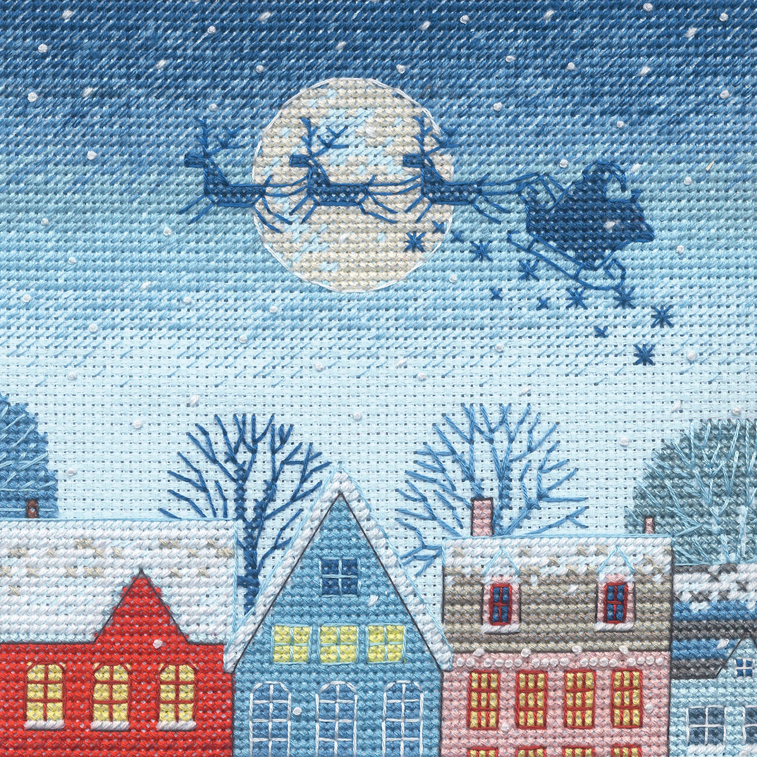 Dimensions Skating Counted Cross Stitch Christmas Stocking Kit, 16