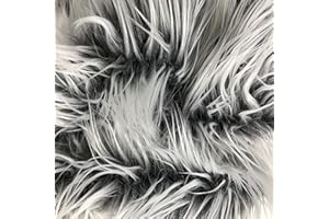 Bianna Creations Faux Fur Fabric Ultra Soft Deluxe Plush Shaggy Squares | Craft, Sewing, Props, Costumes, Decoration (Gray Frost, 8x8 inches)