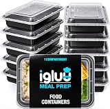 Igluu Meal Prep Containers Reusable 30 Pack 828ml Lids Microwave Safe