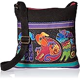 Zeckos Laurel Burch Artistic Totes Crossbody 10 inch X 10 inch Dog Hobo Canvas Handbag