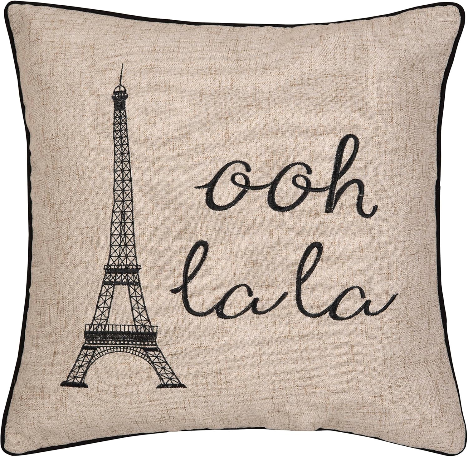 Amazon Com C F Home Ooh La Paris Embroidered Pillow 20 X 20 Tan