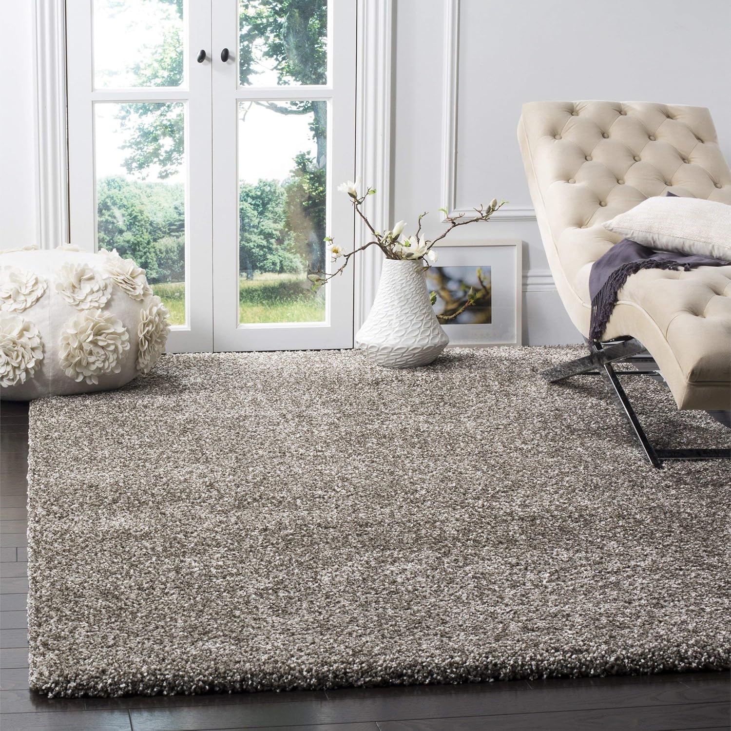 Buy Azaan Carpets Handwoven Plain shag Collection Super Soft Microfiber Silk Touch Rugs with 2