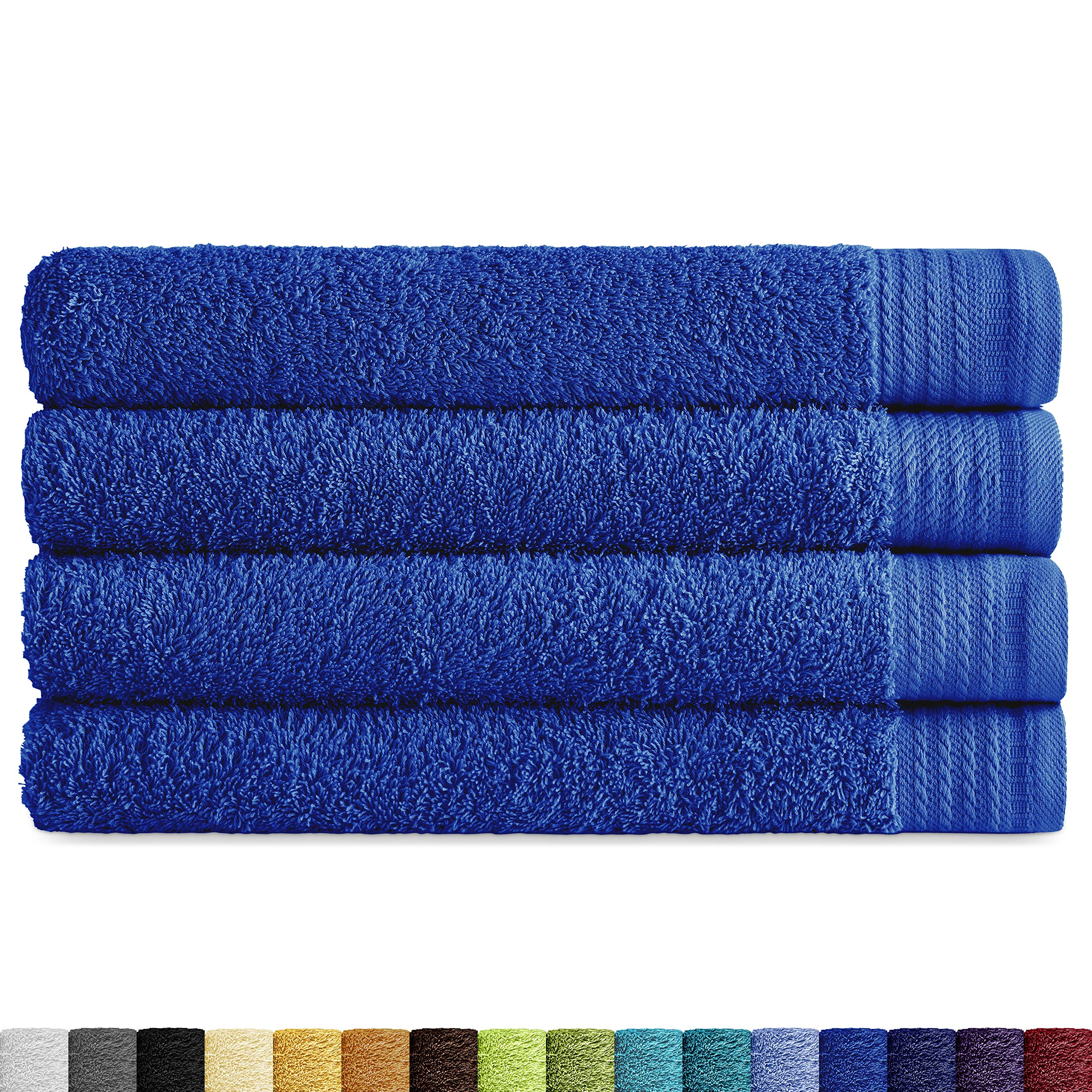Eiffel Textile Packs of Quality Terry Towels 600 g, 100% Egyptian Cotton, Blue, 4 x Sinks, Pack of 4