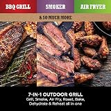 Ninja Woodfire Outdoor Grill Smoker Air Fryer 7 Functions Red/Black view 3