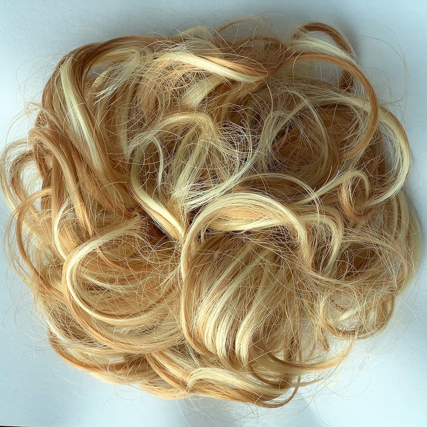 CAISHA Large Hairpiece Scrunchy Instant Updo Curly Messy Bun Blond Mix G20E, blond mix #27H613 G20E - Image 4