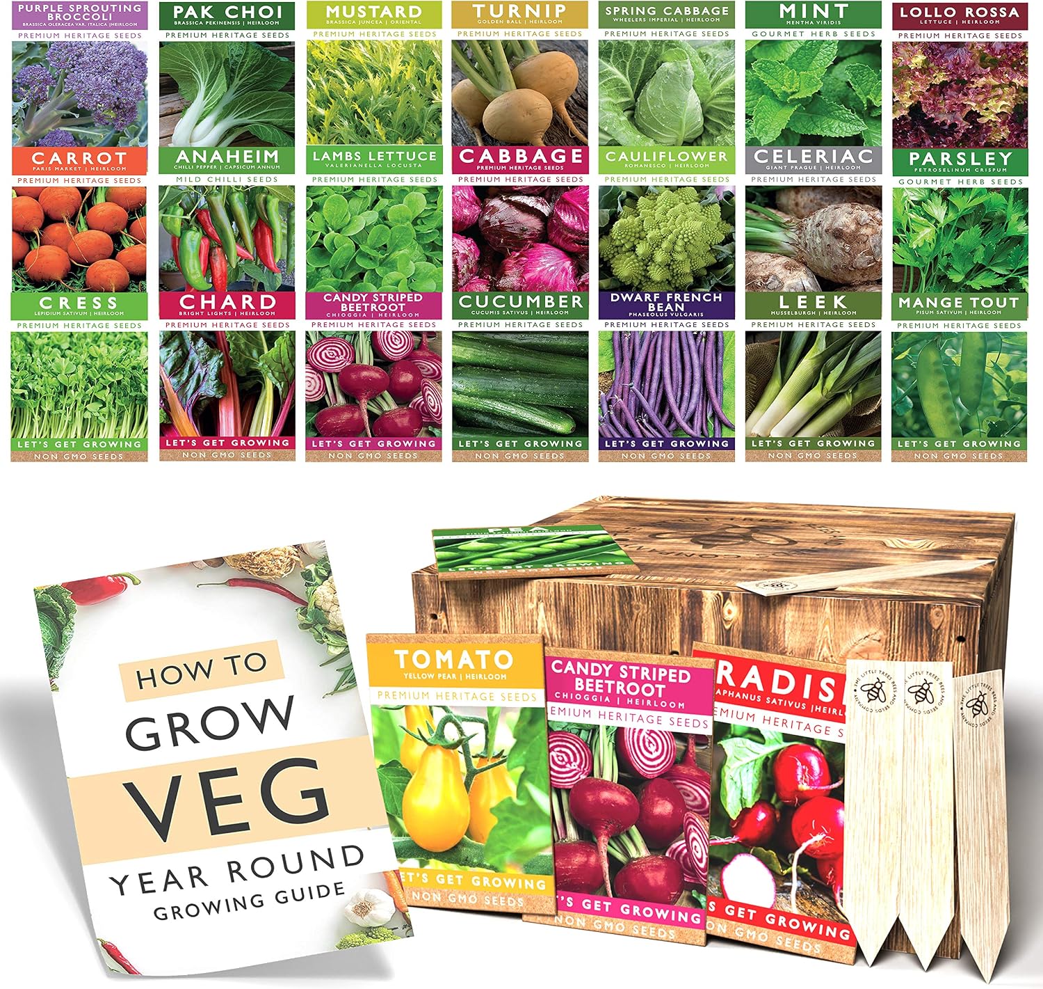 Vegetable Seeds for Gardening 25 Heirloom Seed Varieties Included in This Grow Your Own Vegetable Kit