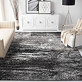 SAFAVIEH Area Rug 8x10 - Adirondack Collection - Large - Silver & Black, Modern Abstract Design, Non-Shedding & Easy Cleaning, Ideal for Living Room, Bedroom, Office, Dining Space (ADR112A)