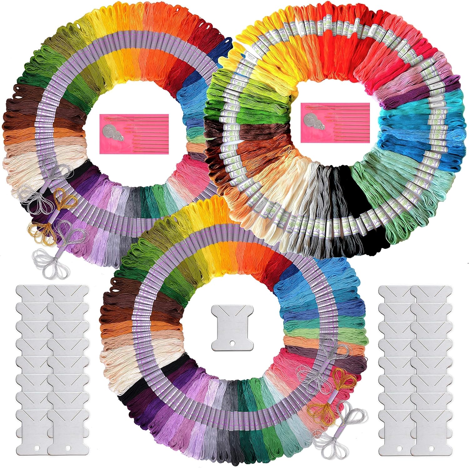 383 Pieces Embroidery Floss Bundle Kit 327 Threads, 33