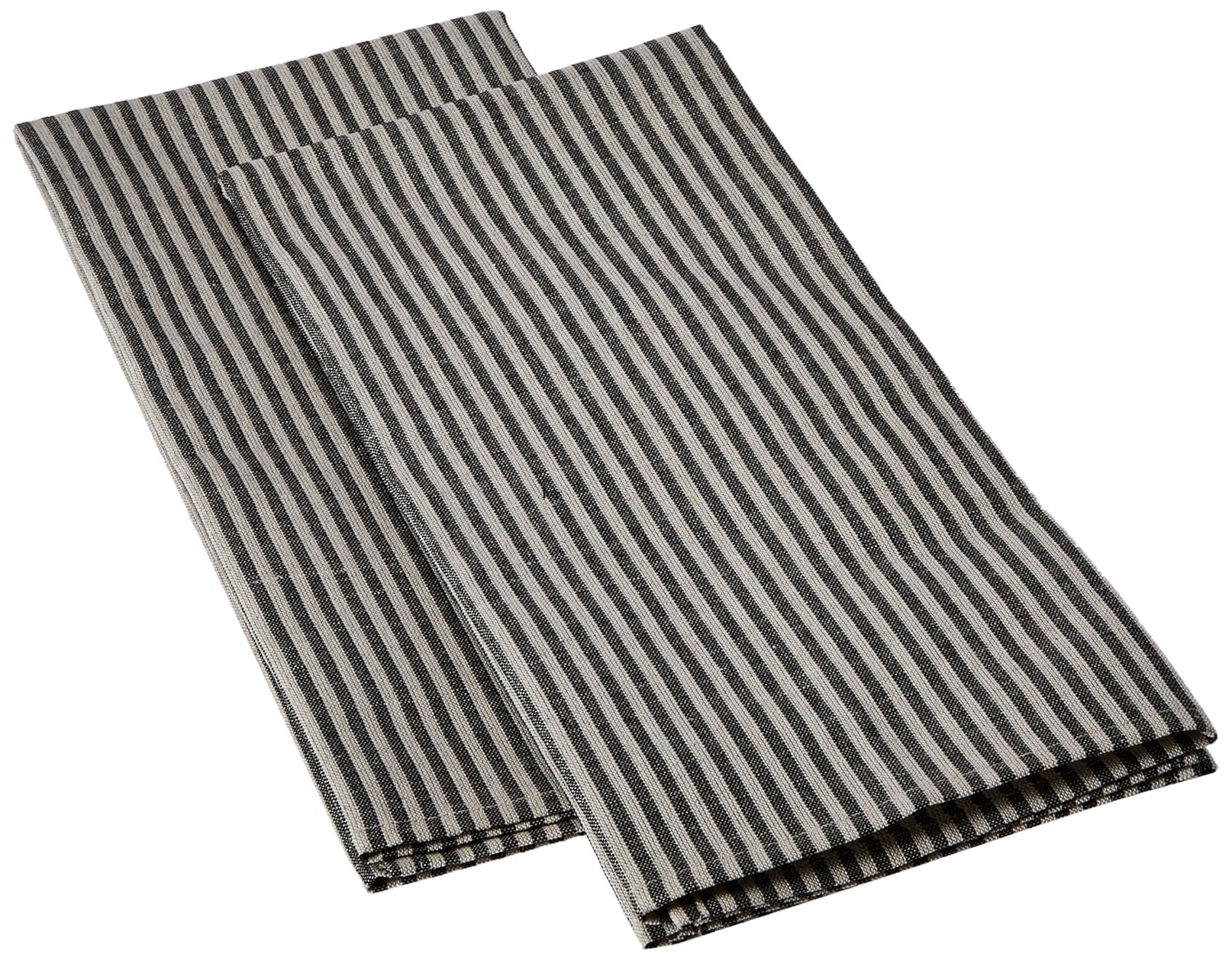 LinenMe Jazz Linen Cotton Tea Towels, Set of 2, Black Amazon.co.uk