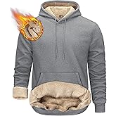 TACVASEN Men's Pullover Hoodie Thick Sherpa Lined Kangaroo Pocket Winter Windproof Warm Fleece Hoodie Athletic Sweatshirts