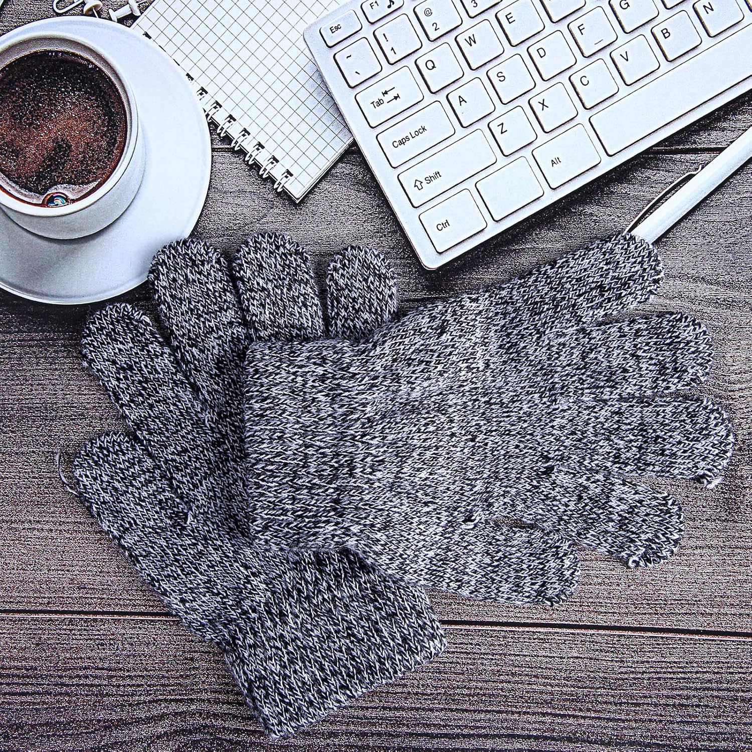 Cooraby 12 Pairs Kids Winter Gloves Mixed Knitted Warm Full Fingers Gloves for Boys or Girls: Clothing