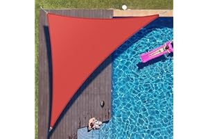 Colourtree 10' x 10' x 14' Red Sun Shade Sail Right Triangle Canopy Fabric Cloth Screen TAPRT10, Water Permeable & UV Resistant, Heavy Duty, Carport Patio Outdoor - (We Customize Size)