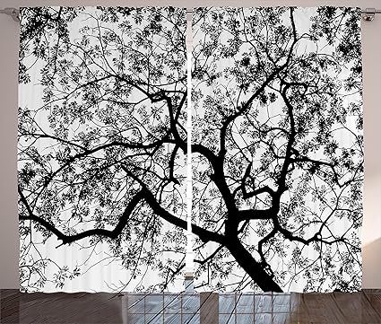 Amazon Com Ambesonne Apartment Decor Curtains Forest Tree