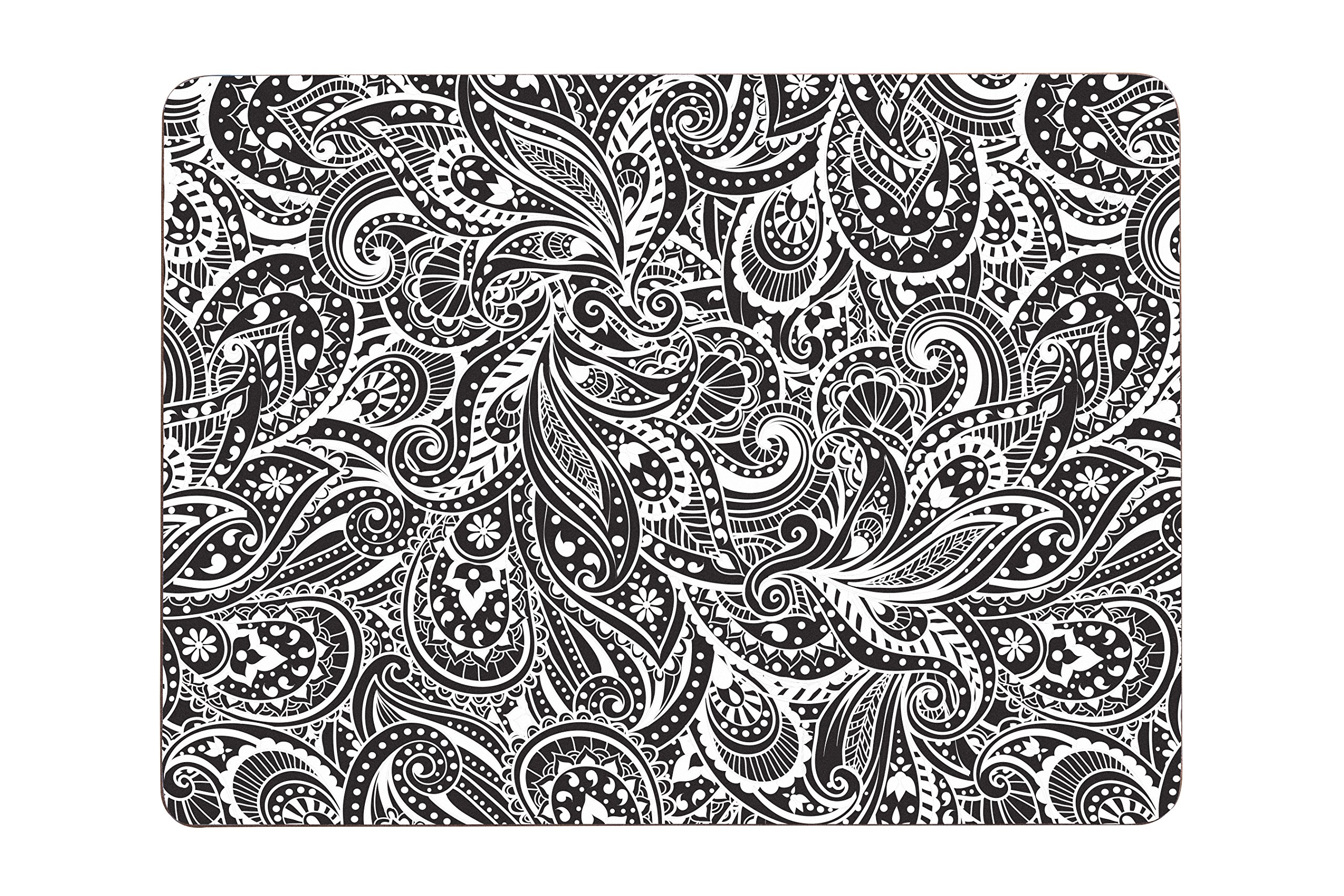 Premier Housewares 1203636 Paisley Placemats - Black, Set of 4, H1 x W29 x D22cm